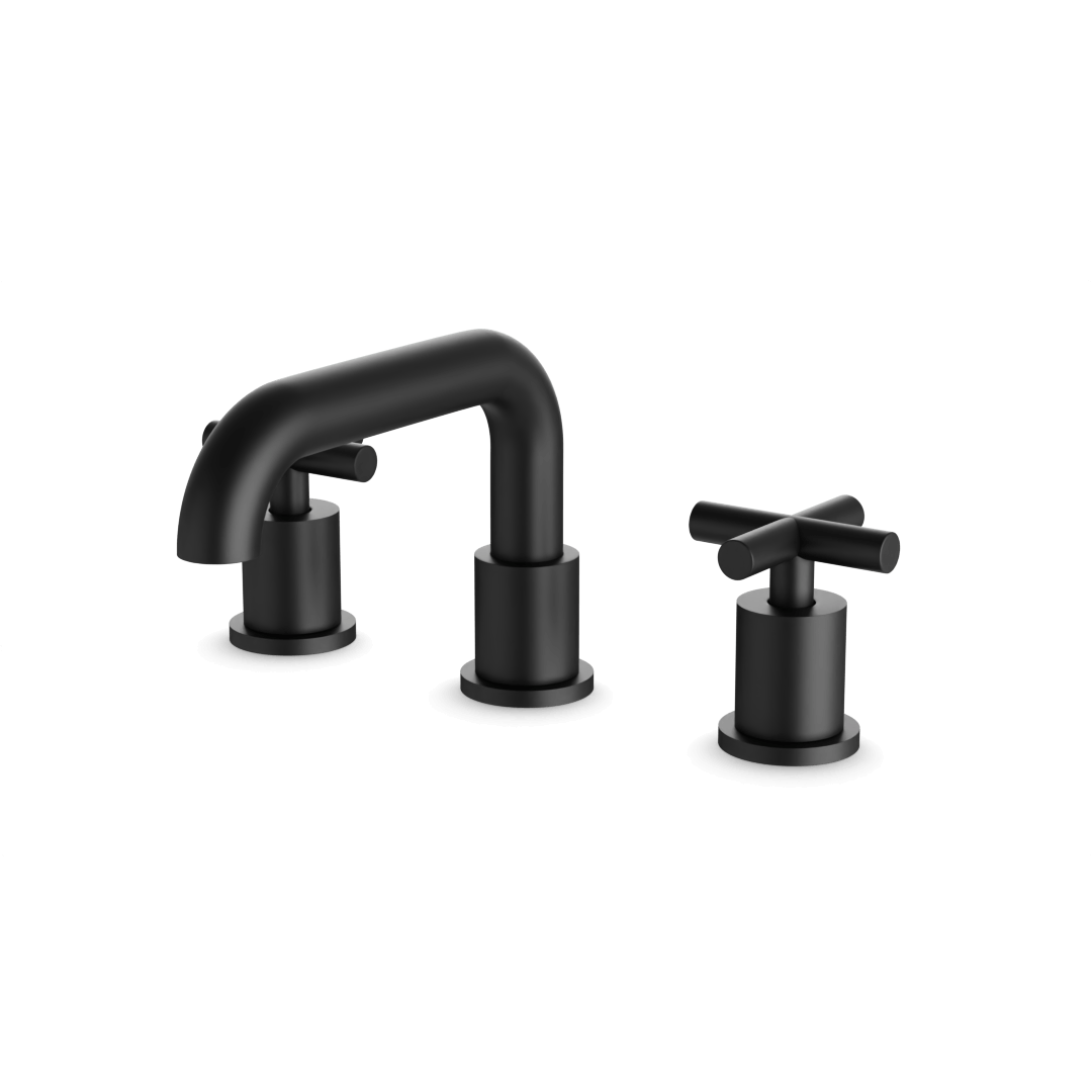 Artos Opera 8" Widespread Bathroom Faucet With Low Spout & Cross Handles Matte Black – FS314BK