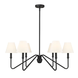 Kennedy Natural Black 6 Light Chandelier