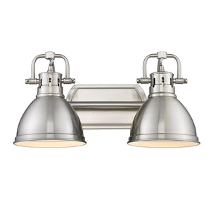 Duncan 2 Light Bath Vanity in Pewter with Pewter Shades