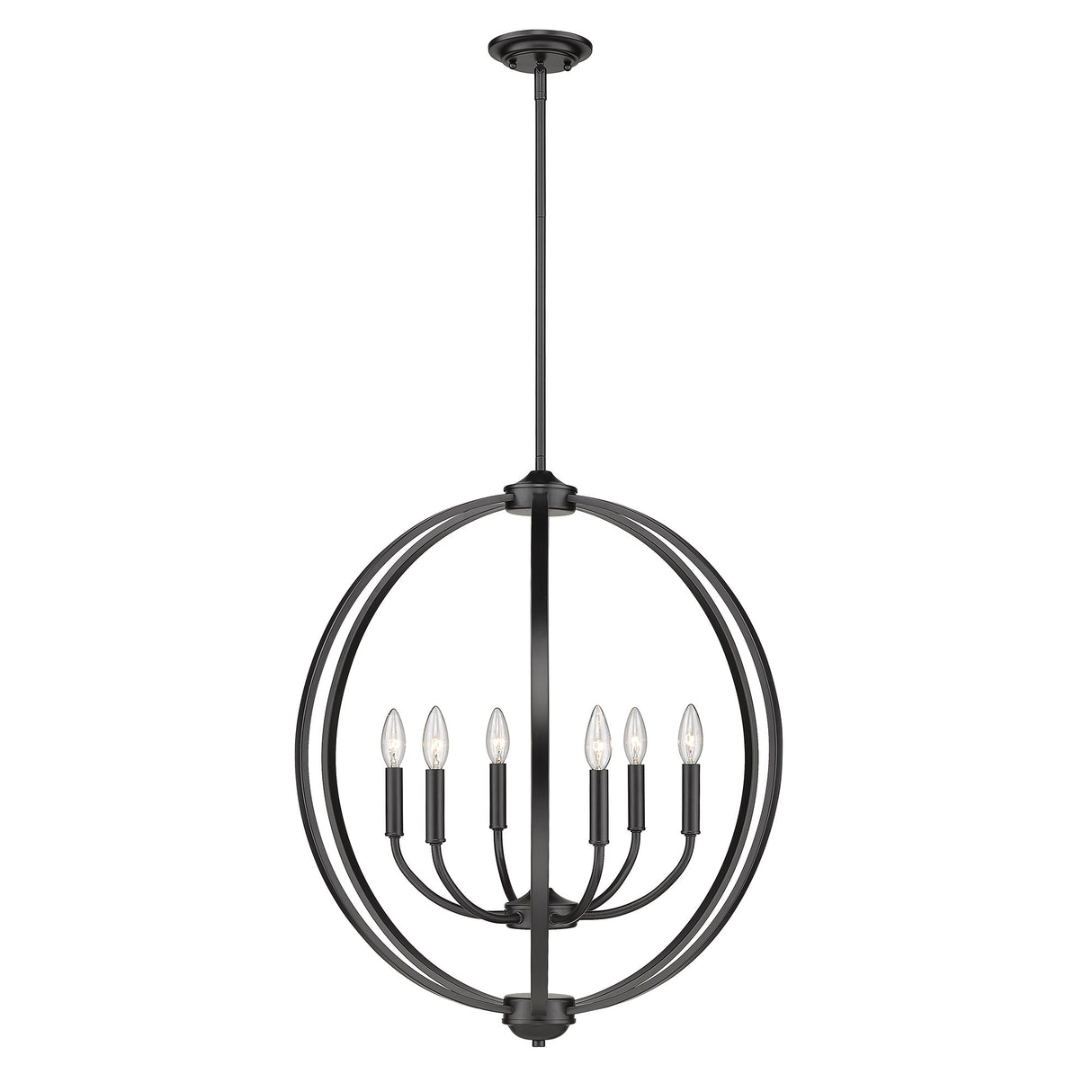 Colson BLK 6 Light Chandelier in Matte Black