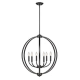 Colson BLK 6 Light Chandelier in Matte Black