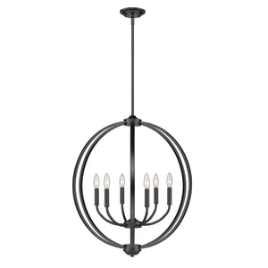 Colson BLK 6 Light Chandelier in Matte Black
