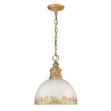 Alison Medium Pendant in Vintage Gold with Antique Ivory Shade