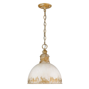 Alison Medium Pendant in Vintage Gold with Antique Ivory Shade