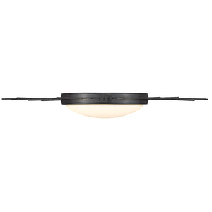 Kieran 24" Flush Mount in Matte Black with Opal Glass