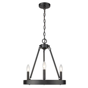 Alastair 3-Light Chandelier in Matte Black