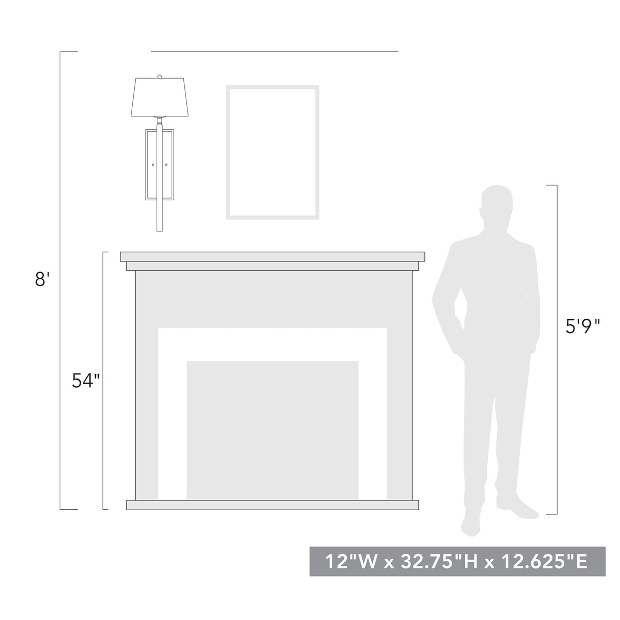 Madera BI Large 1 Light Wall Sconce in Black Iron with Rustic Oak Shade