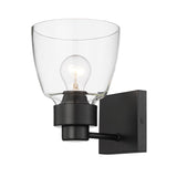 Remy 1 Light Wall Sconce in Matte Black with Clear Glass Shade