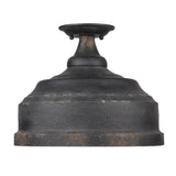 Keating Semi-Flush in Antique Black Iron