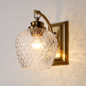 Adeline MBG 1 Light Wall Sconce in Modern Brushed Gold with Clear Glass Shade
