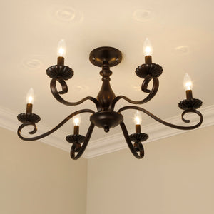 Larrick 6 Light Semi-Flush - Large in Rubbed Bronze