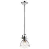 Hines Mini Pendant in Chrome with Seeded Glass