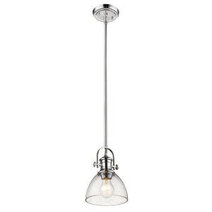 Hines Mini Pendant in Chrome with Seeded Glass
