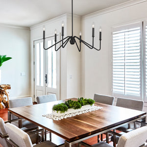 Kennedy Natural Black 6 Light Chandelier