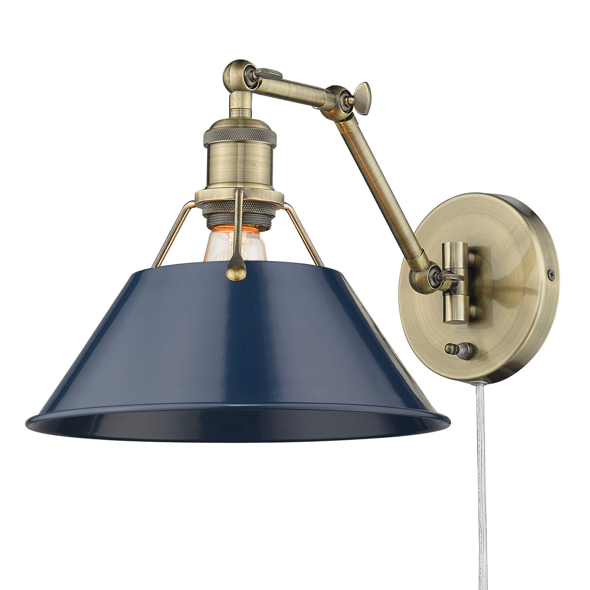 Orwell AB Articulating 1 Light Wall Sconce with Matte Navy Shade