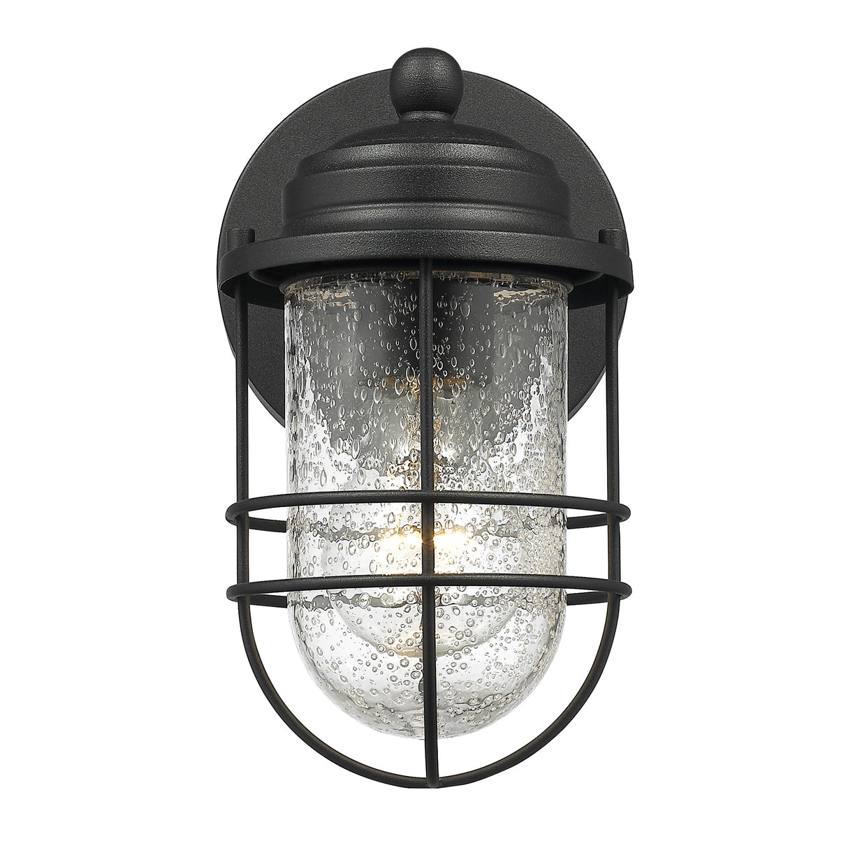Seaport Small Outdoor Wall Sconce in Natural Black