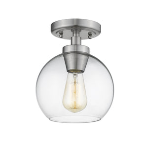 Galveston Flush Mount in Pewter with Clear Glass