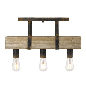Garrett Semi-Flush in Antique Black Iron