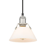 Orwell PW Small Pendant in Pewter with Opal Glass Shade