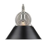 Orwell PW 1 Light Wall Sconce in Pewter with Matte Black Shade