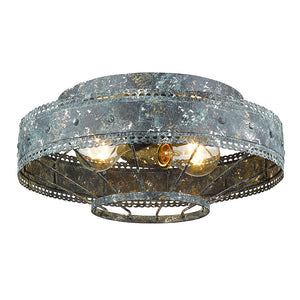 Ferris Flush Mount in Blue Verde Patina
