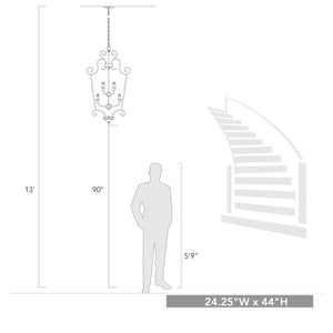 Heartwood 2 Tier - 9 Light Caged Foyer in Burnt Sienna with Drip Candlesticks