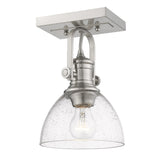 Hines 1-Light Bath Vanity in Pewter with Seeded Glass