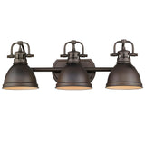 Duncan 3 Light Bath Vanity in Rubbed Bronze with a Rubbed Bronze Shade