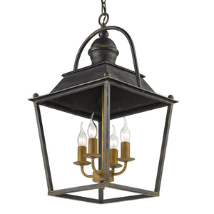 Christoff 4 Light Pendant in Antique Black Iron