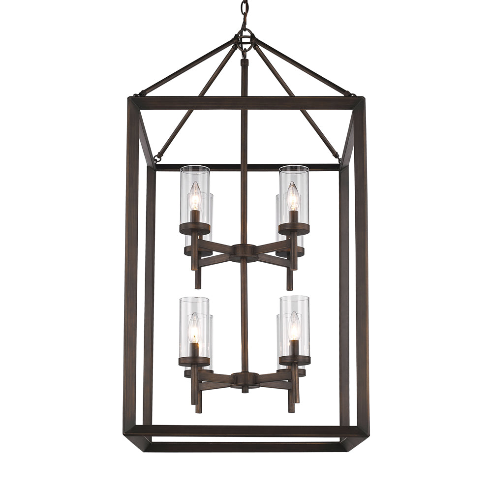 Smyth 8 Light Pendant in Gunmetal Bronze with Clear Glass