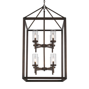 Smyth 8 Light Pendant in Gunmetal Bronze with Clear Glass