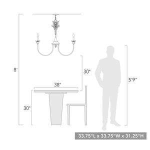 Lillianne HG 6 Light Chandelier in Heirloom Gold