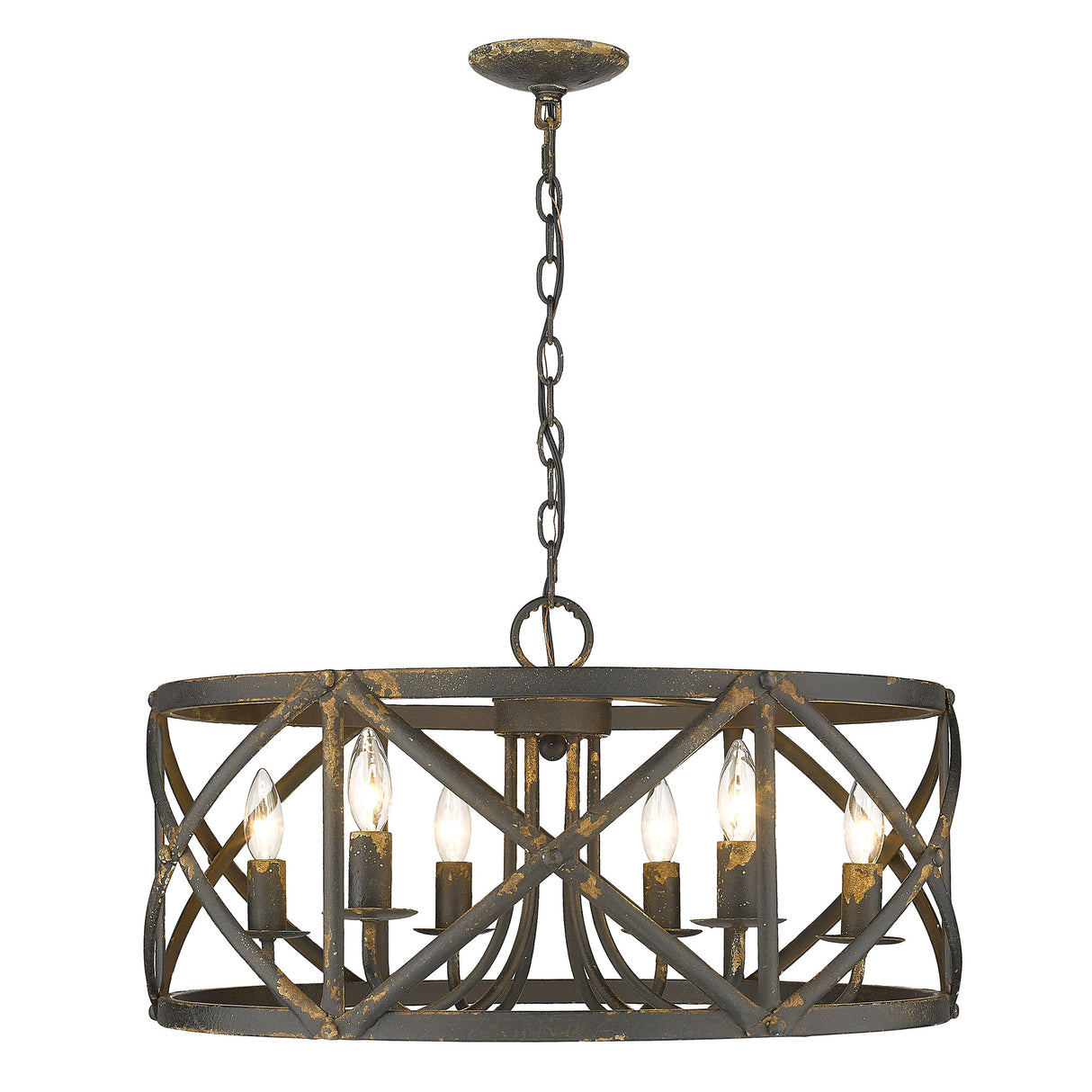 Alcott 6 Light Chandelier in Antique Black Iron