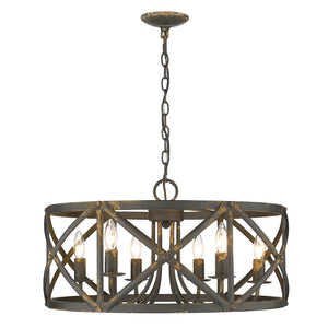 Alcott 6 Light Chandelier in Antique Black Iron