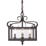 Valencia Pendant (Convertible) in Fired Bronze with Seeded Glass