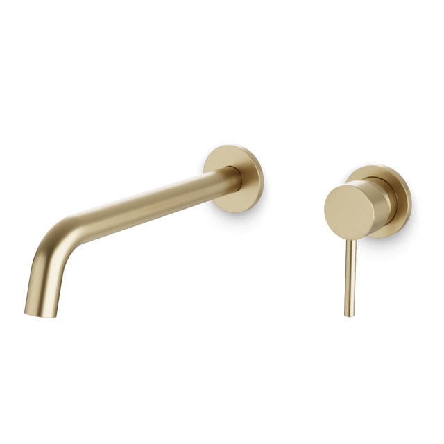 Artos Opera In-Wall Single Handle Bathroom Faucet with Extended Spout Satin Brass – F501-9-1SB