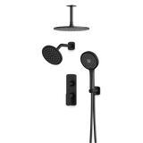 Artos Harmony Thermostatic Shower Trim Kit with Wall & Ceiling Mount Shower Head, Hand Shower Matte Black – PS108TRBK