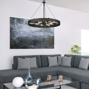 Vaughn Medium Pendant in Natural Black with Natural Black Accents