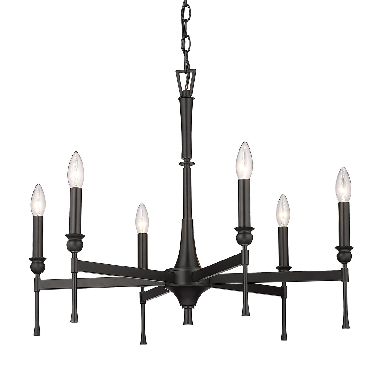 Landon 6 Light Chandelier in Matte Black