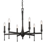Landon 6 Light Chandelier in Matte Black