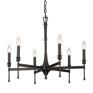 Landon 6 Light Chandelier in Matte Black