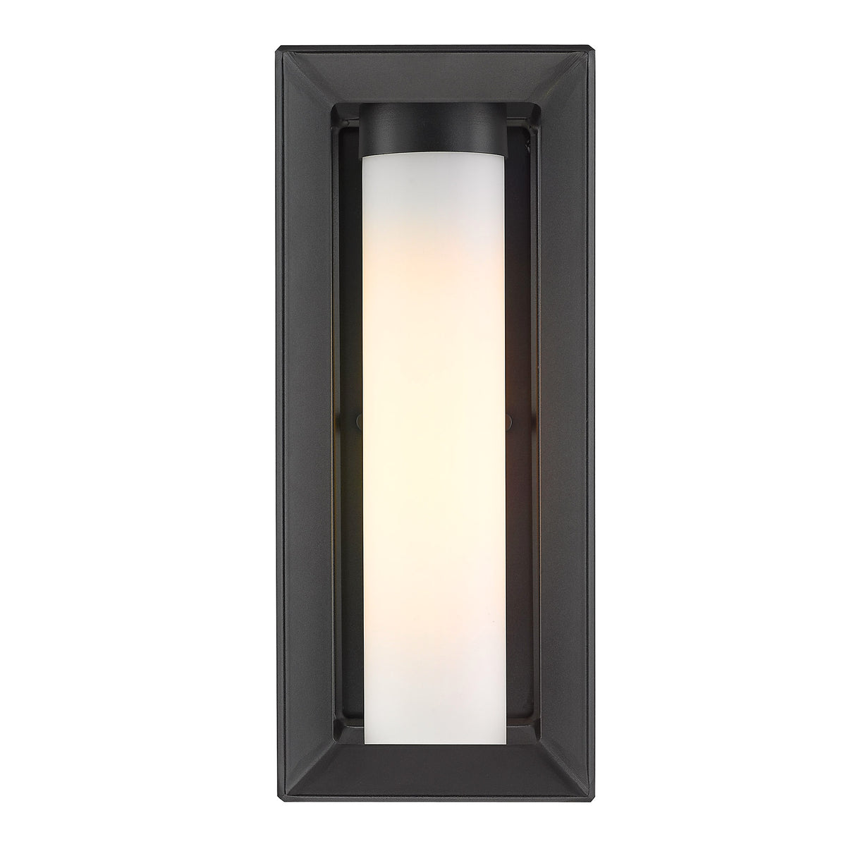 Smyth Outdoor Medium Wall Sconce in Natural Black with Opal Glass