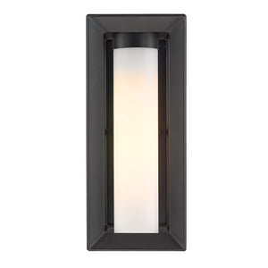 Smyth Outdoor Medium Wall Sconce in Natural Black with Opal Glass