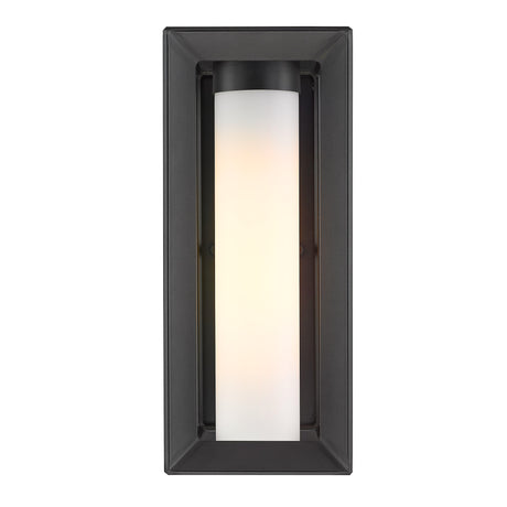 Smyth Outdoor Medium Wall Sconce in Natural Black with Opal Glass