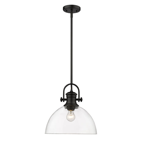 Hines 1-Light Pendant in Matte Black with Clear Glass