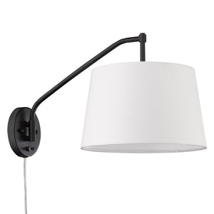 Ryleigh Articulating Wall Sconce in Matte Black with Modern White Shade