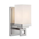 Nelio 1 Light Bath Vanity in Pewter with Cased Opal Glass