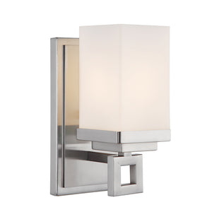 Nelio 1 Light Bath Vanity in Pewter with Cased Opal Glass