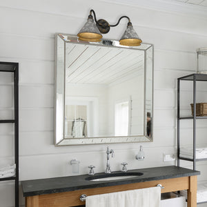 Jasper 2-Light Bath Fixture in Antique Black Iron