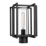 Tribeca NB Post Mount - Outdoor in Natural Black with Clear Glass Shade